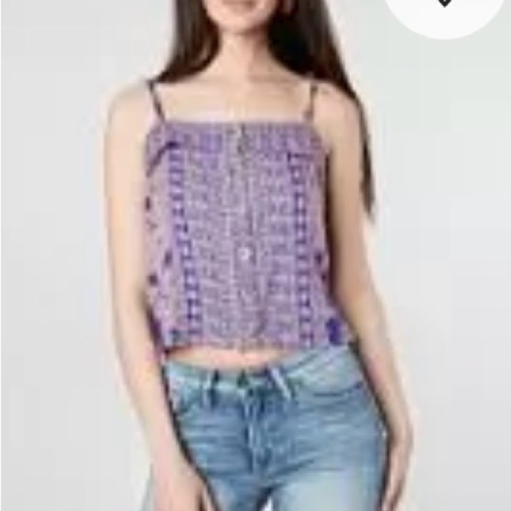 Elegant Purple Patterned Camisole Top